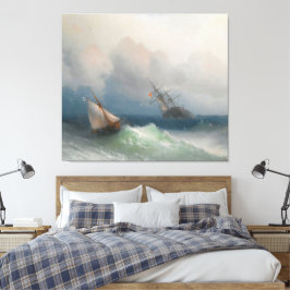 Impressão Em Tela Ivan Konstantinovich Aivazovsky - Two Ships At Sea