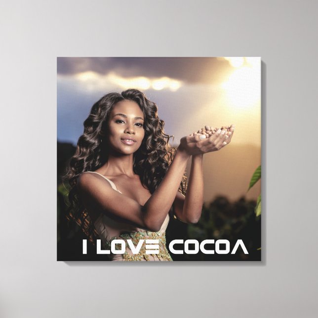 IMPRESSÃO EM TELA IVORY COAST - I LOVE COCOA (Frente)