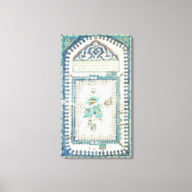 Impressão Em Tela Iznik azulejo com representação de Meca (Frente)