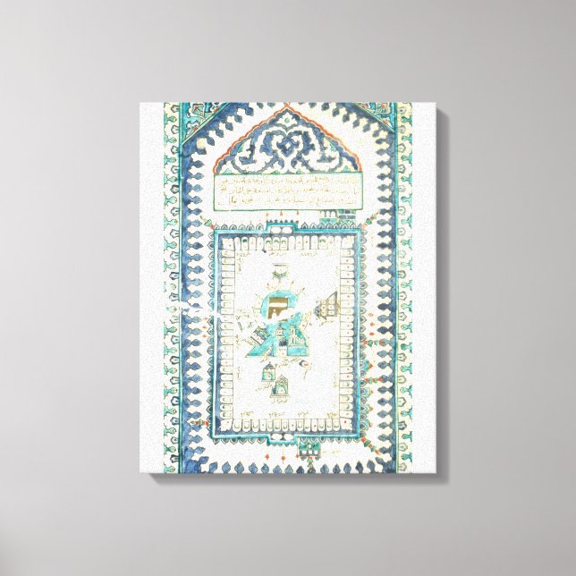 Impressão Em Tela Iznik azulejo com representação de Meca (Frente)