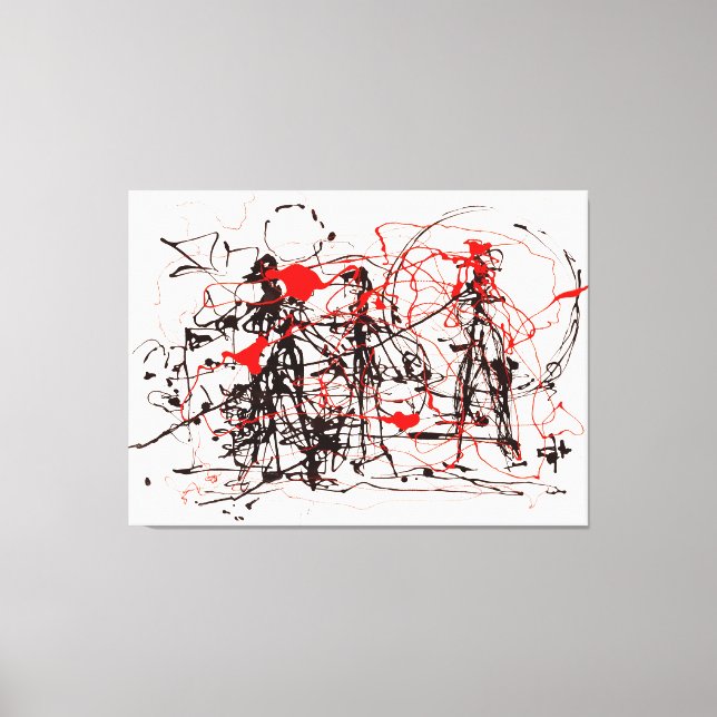 Impressão Em Tela J. P. - UNTITLED - c. 1948-1949 - Pintura de ação- (Frente)