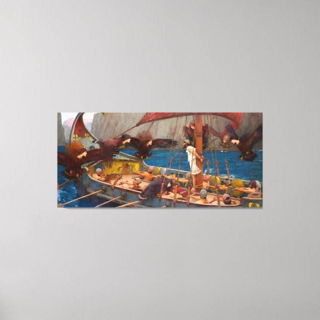 IMPRESSÃO EM TELA J. W. WATERHOUSE - ULISSES E AS SEREIAS - 1891 - (Frente)