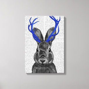 Impressão Em Tela Jackalope com Blue Antlers