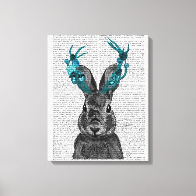 Impressão Em Tela Jackalope com Turquoise Antlers (Frente)