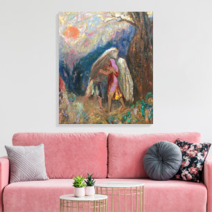Impressão Em Tela Jacob e o Anjo Odilon Redon