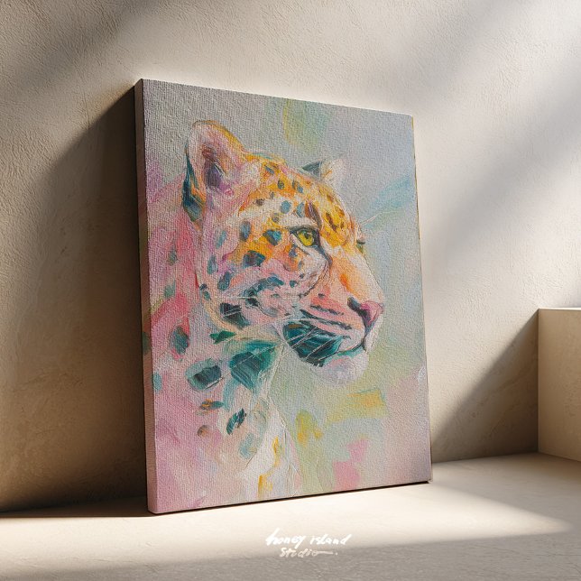 Impressão Em Tela Jaguar Painting – Wild Jungle Art Print, Tropical  (jaguar art print, wild animal art, jungle decor, tropical wall art, wildlife painting, exotic nature)
