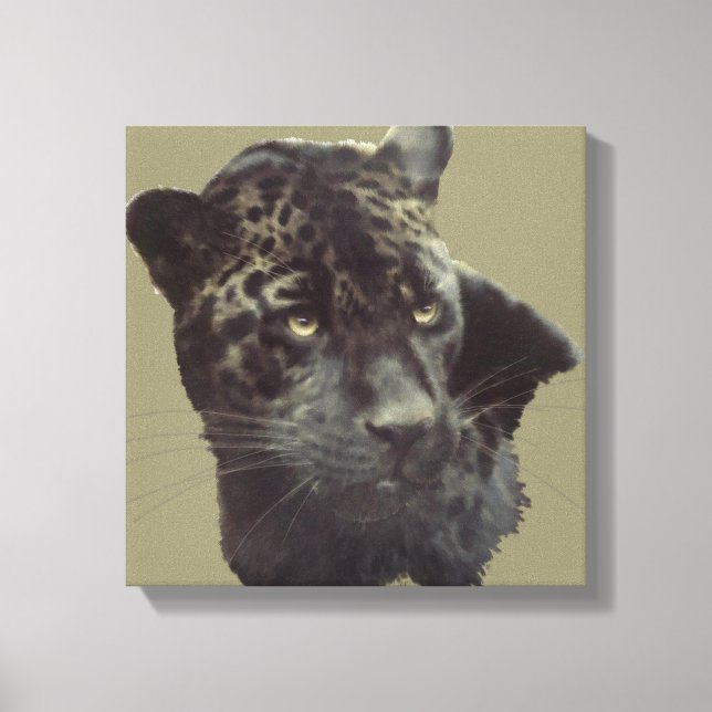 Impressão Em Tela Jaguar Preto (Frente)