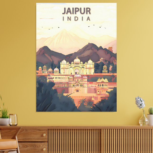 Impressão Em Tela Jaipur - Cidade Real Rosa da Índia (Insitu(Sala de estar))