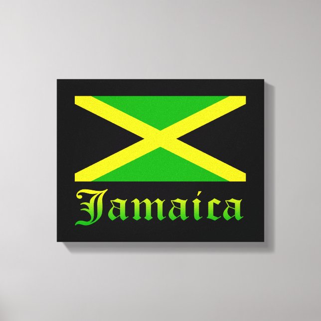Impressão Em Tela Jamaica Flag, Black, Green and Yellow (Frente)