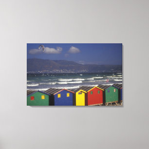 Impressão Em Tela James Bay Bathing Boxes, perto de Capetown,