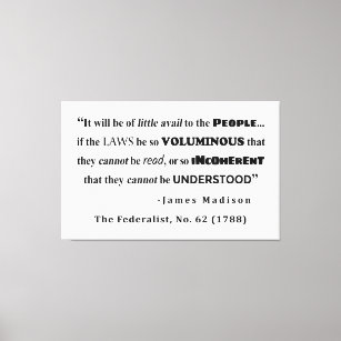 Impressão Em Tela James Madison Cote do Federalista, nº 62