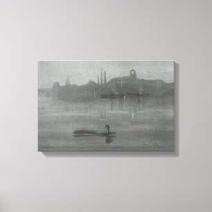 Impressão Em Tela James Whistler - Noturno: O Tâmisa em Battersea