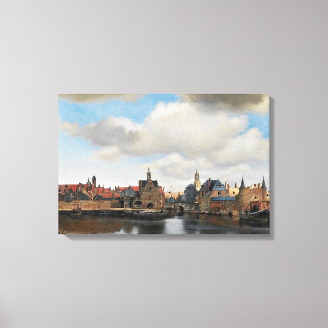Impressão Em Tela Jan Vermeer - Vista no Delft (Frente)