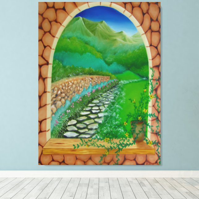 Impressão Em Tela Janela (Insitu(piso de madeira))