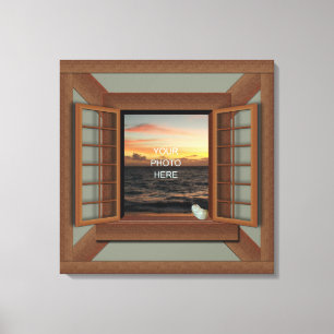 Impressão Em Tela Janela do falso com arte feita sob encomenda da