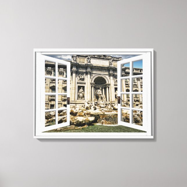 Impressão Em Tela Janela Falsa do Modo de Exibição de Fonte Trevi (Frente)