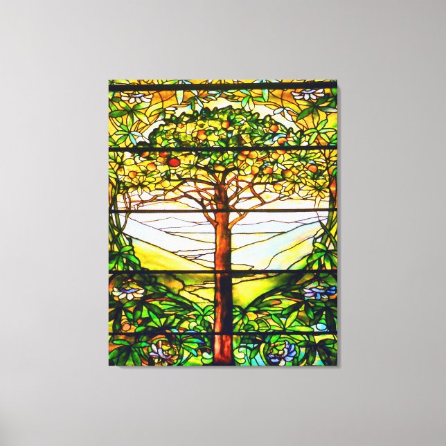 Impressão Em Tela Janela Tiffany, Paisagem Cêntica Espiritual (Frente)