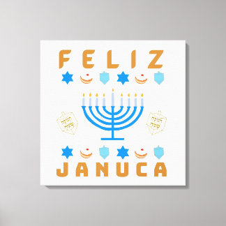 Impressão Em Tela Januca, Feliz Januca, Menorah, Masada, Janucia