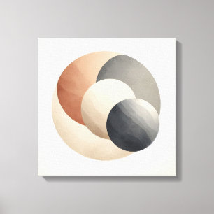 Impressão Em Tela Japandi Eclipse Abstrato para Interiores Equilibra