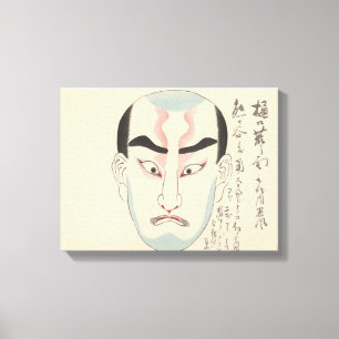 Impressão Em Tela Japão - Kabuki tradicional - rosa -