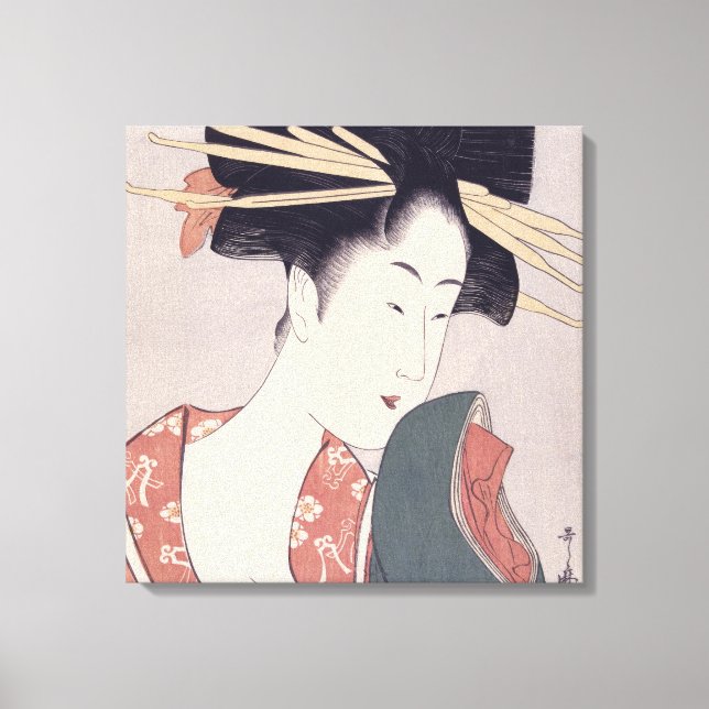 Impressão Em Tela Japonês Geisha (Frente)