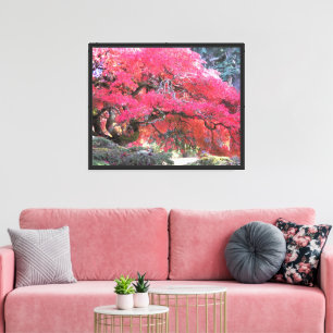 Impressão Em Tela Japonês - Mapear Cor de Rosa Deixa Fotográfico