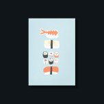 Impressão Em Tela Japonês Sushi Nigiri Maki Roll<br><div class="desc">Arte de comida japonesa em um fundo azul aqua para aqueles que adoram comer sushi,  sashimi,  nigiri e roletas maki.</div>