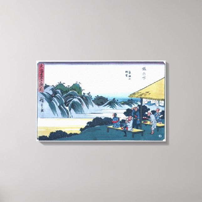 Impressão Em Tela Japonês Ukiyo-e da montanha de Fudesute (Frente)