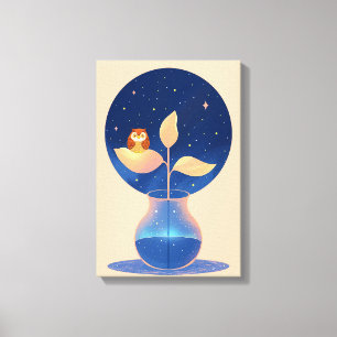 Impressão Em Tela Jardim Bloom Mystic Night Owl