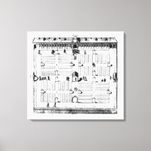 Impressão Em Tela Jardim botânico de Leiden (gravura) (foto de b/w)