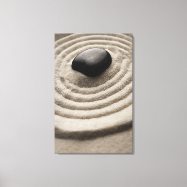 Impressão Em Tela Jardim com detalhes de seixo na areia rajada (Frente)