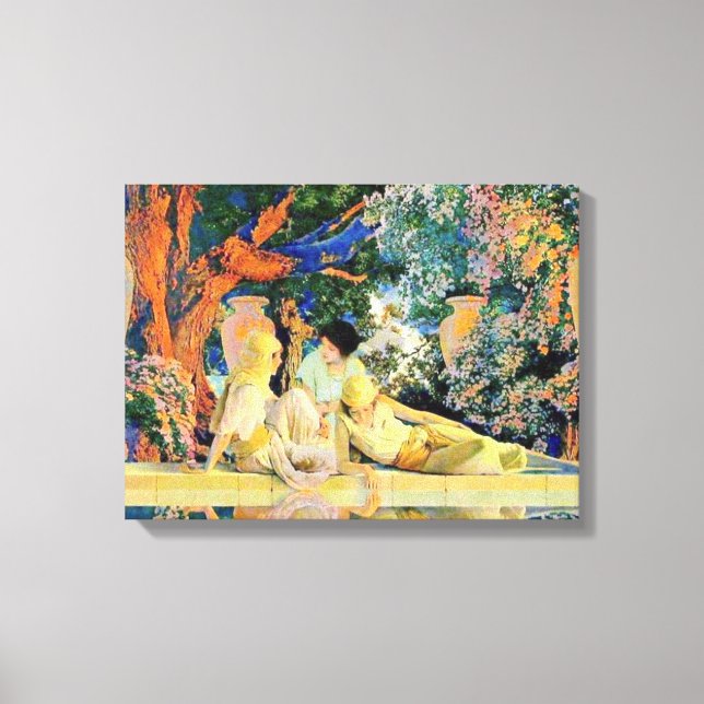 Impressão Em Tela Jardim De Alá Por Maxfield Parrish (Frente)