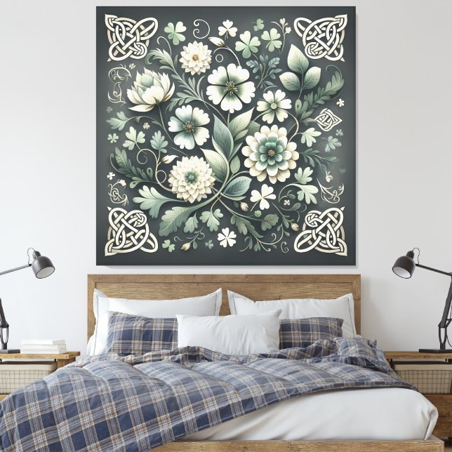 Impressão Em Tela Jardim de Nós de Trevo Sussurrante (Insitu(Quarto))