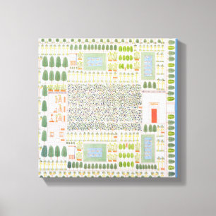 Impressão Em Tela Jardim de um dignatário egípcio alto, de