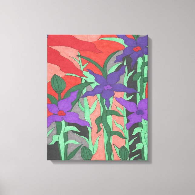 Impressão Em Tela Jardim Floral do Crepúsculo (Frente)