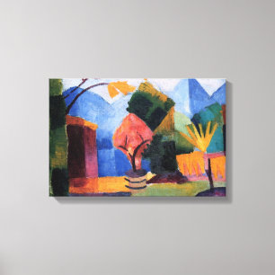 Impressão Em Tela Jardim no Lago Thun por August Macke, Arte Antigo