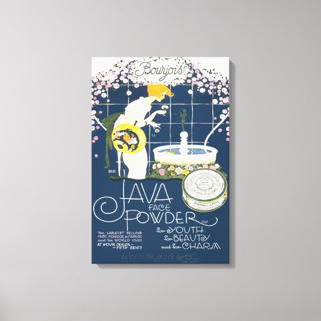 Impressão Em Tela Java Face Powder Vintage Cosmetics Bathroom Ad (Frente)