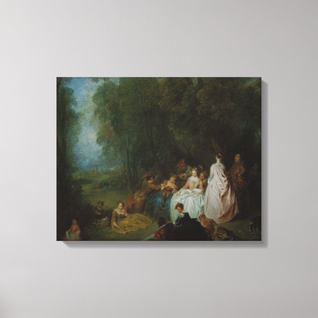 Impressão Em Tela Jean-Antoine Watteau - Recolha Pastoral (Frente)