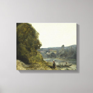 Impressão Em Tela Jean-Baptiste-Camille Corot - A Partida
