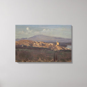 Impressão Em Tela Jean-Baptiste-Camille Corot-Villeneuve-les-Avignon