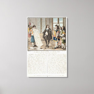 Impressão Em Tela Jean Baptiste Colbert (1619-83) apresenta o mapa o