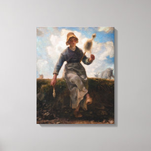 Impressão Em Tela Jean-Francois Millet - The Spinner Girl