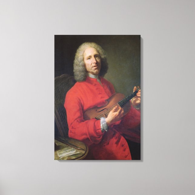 Impressão Em Tela Jean-Philippe Rameau com um violino (Frente)