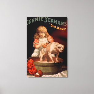 Impressão Em Tela Jennie Yeamans do "cão de lavagem da menina nosso