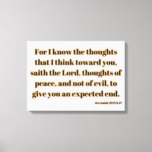 Impressão Em Tela Jeremiah 29:11 Bíblia Verse KJV Wall Art