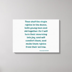 Impressão Em Tela Jeremiah 31:13 Bíblia Verse KJV Wall Art