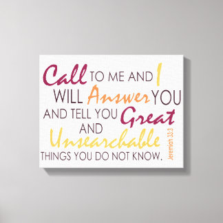 Impressão Em Tela Jeremiah 33:3