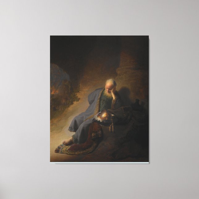 Impressão Em Tela Jeremiah Lamentando a Destruição de Jerusalém (Frente)