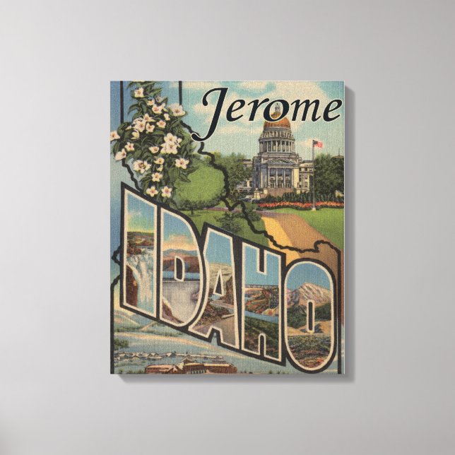 Impressão Em Tela Jerome, IdahoLarge - Letra ScenesJerome, ID (Frente)