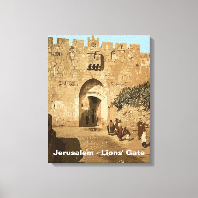 Impressão Em Tela Jerusalém - Porta dos Leões (Frente)